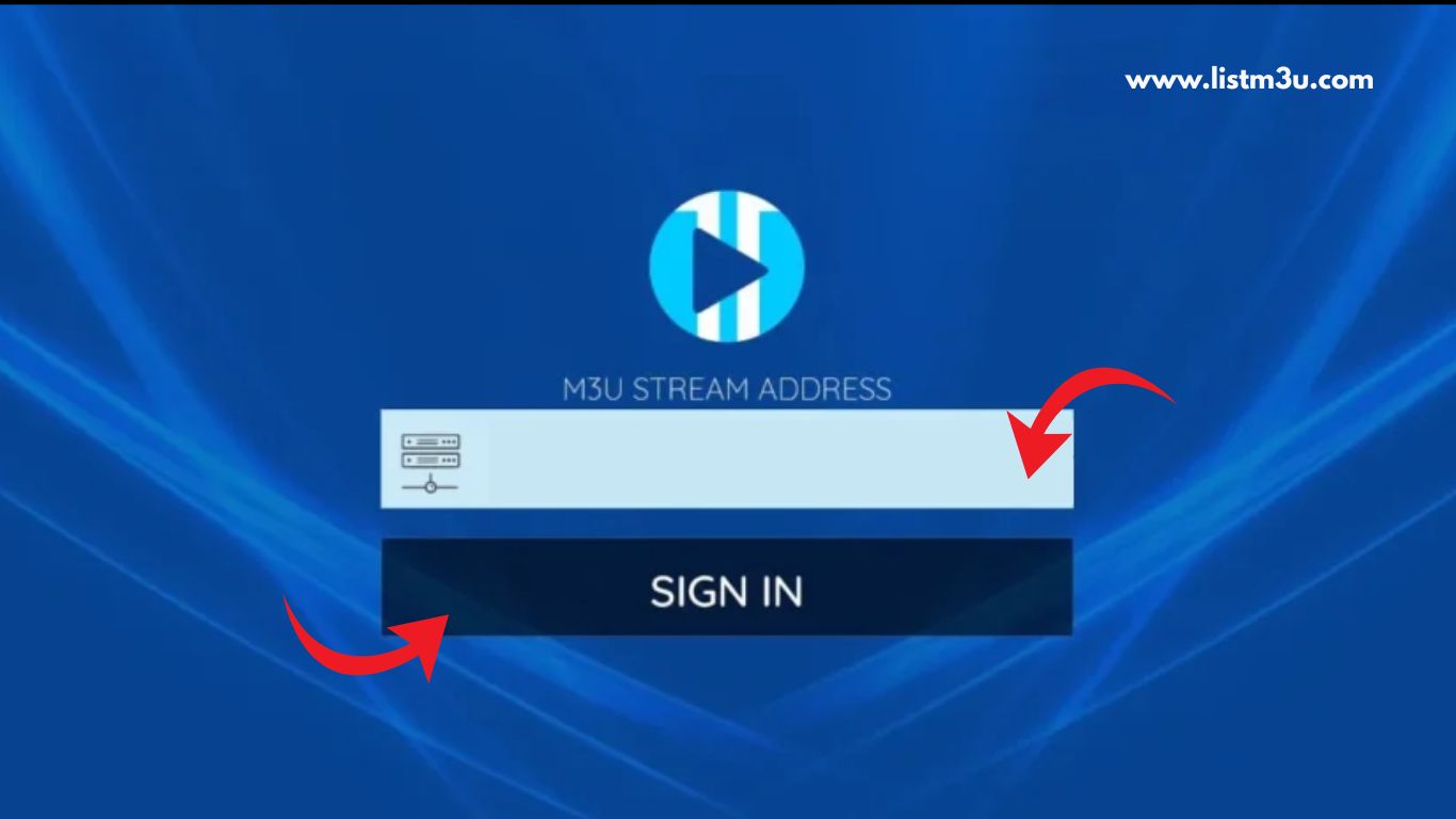 Enter M3U URL in XCIPTV and press Sign In